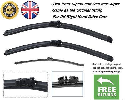 For Ford Fiesta 2017-2024 Front and Rear Windscreen Wipers 28''14''11''