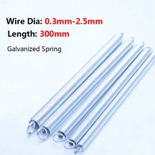 Wire Dia 0.3mm-2.5mm Expansion Tension Springs Loop End Length 300mm Galvanized
