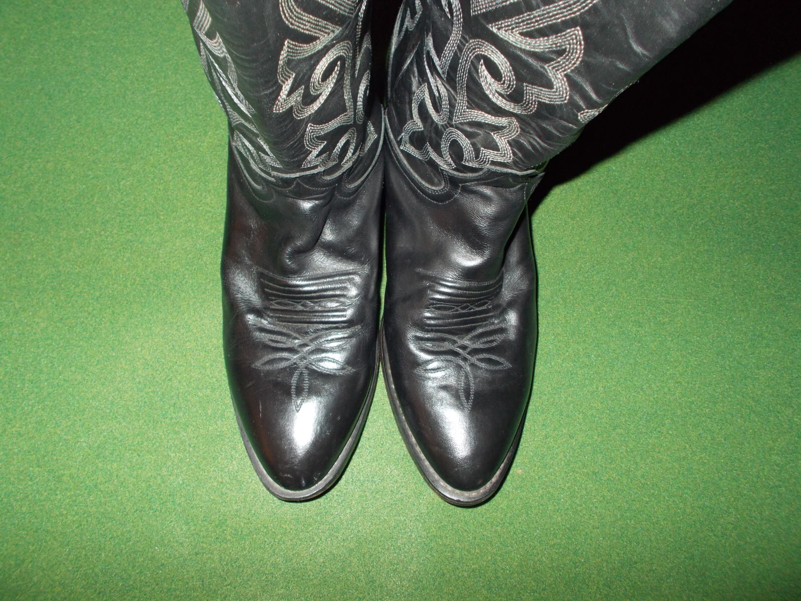 Justin 1409 Men's 9 EEE Black Leather Round Toe Western Cowboy Riding