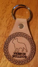 Leather Key Chain French Bulldog