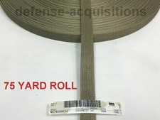 75 YARD ROLL - 3/4 Inch MilSpec Military Webbing MIL-W-43668 T/4 KHAKI / COYOTE