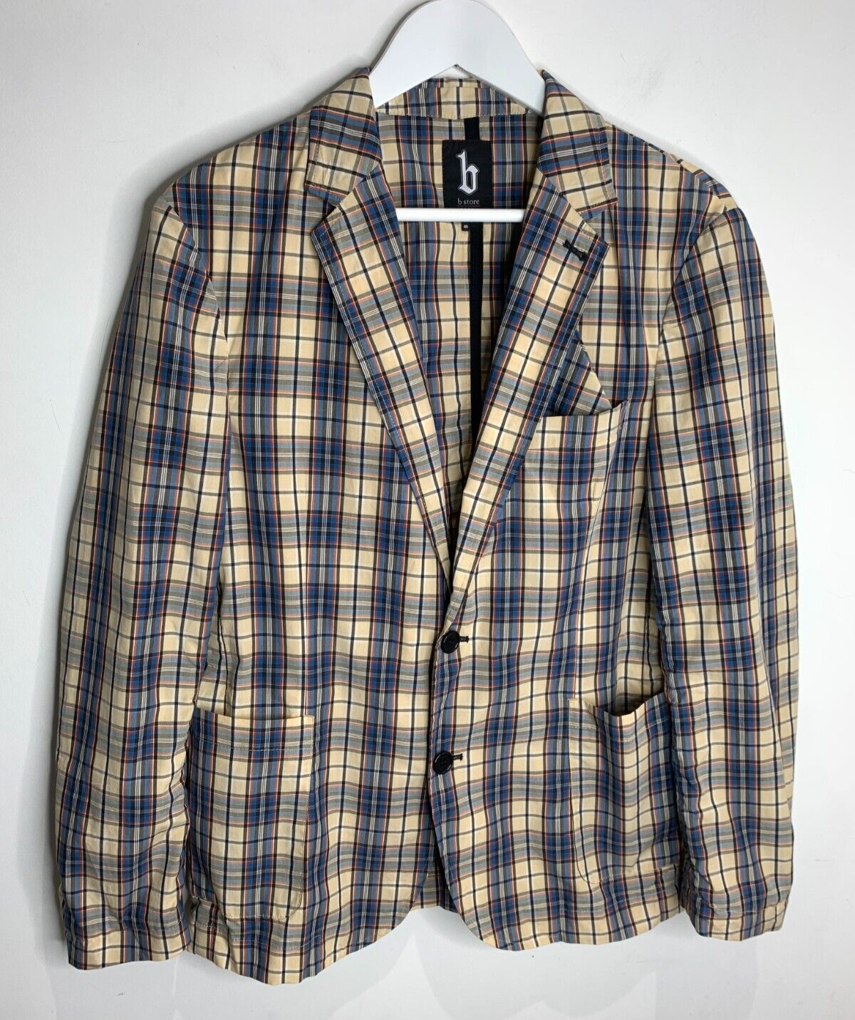 FILA Giacca blazer casual a quadri B Store M ottime condizioni cotone sfoderato Savile Row leggera