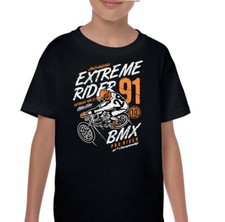 BMX T-Shirt Bambini Ragazzi Extreme Rider Divertente pro Bici Bicicletta Sport