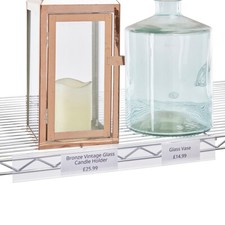 Shelf Edge Label Holder for Chrome Wire Shelving - Fits 450mm Shelf Edge