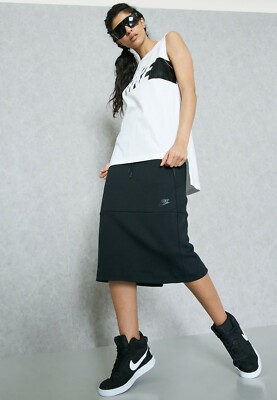 WOMENS NIKE TECH FLEECE SKIRT SIZE S (831719 010) BLACK | eBay