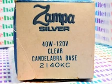 ZAMPA SILVER / CANDELABRA BASE BULB / 2140KC / 120v 40w / 2 PIECES (qzty)