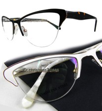 Women Cat eye Eyeglass frame Lady Optical spring hinges white/black/tortoise New