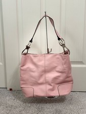 Pink Leather Purse with One Strap Handle some flaws, see pics 