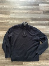 LL Bean Blue Quarter Zip Mock Neck Sweater Mens XL