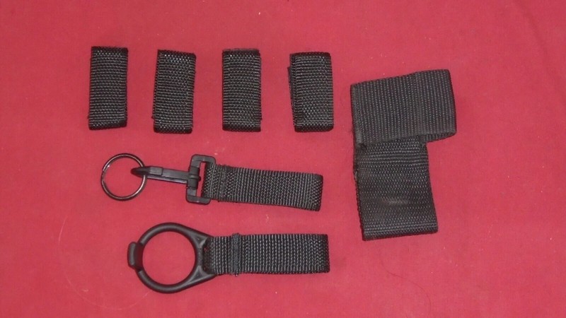 Tactical Nylon Belt Accesories Flashlight Billy Club Key Ring Belt Keepers RAINE
