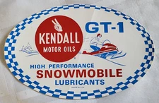 1960'S GT-1 KENDALL MOTOR OILS SNOWMOBILE LUBRICANTS ADVERTISING STICKER VINTAGE