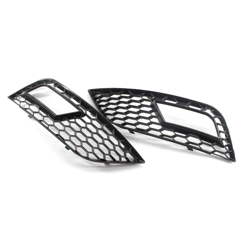 For 2013-16 Audi A4 B8.5 Honeycomb RS4 Style Front Grill Fog Light Grille Covers