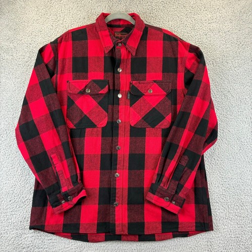 Five Brother Mens Shirt Large Flannel Buffalo Check Plaid Lumberjack Shacket - Picture 1 of 14