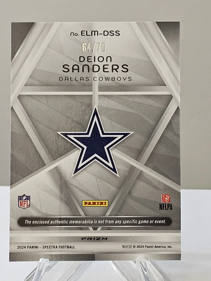 2024 Panini Spectra 64/75 Deion Sanders Hyper Epic Legends Materials Parallel... - Image 3 of 3