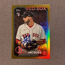 JOE JACQUES Signed Autograph 2024 Topps Series 1 Gold Foil Card RC Red Sox #187