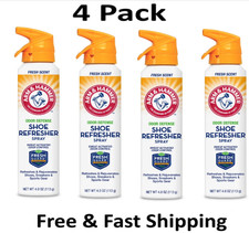 Arm  Hammer Odor Defense Shoe Refresher Spray, 4 oz  4 Pack 