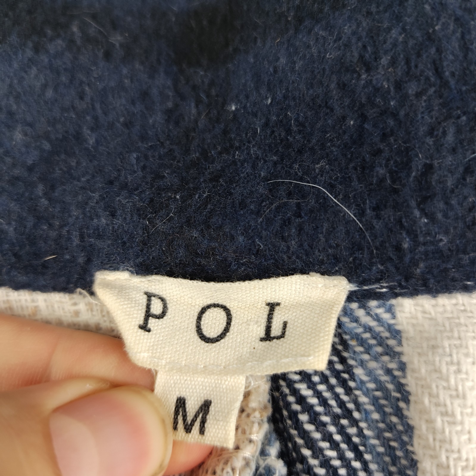 Pol Shacket Plaid Patchwork Collared Size Medium … - image 4