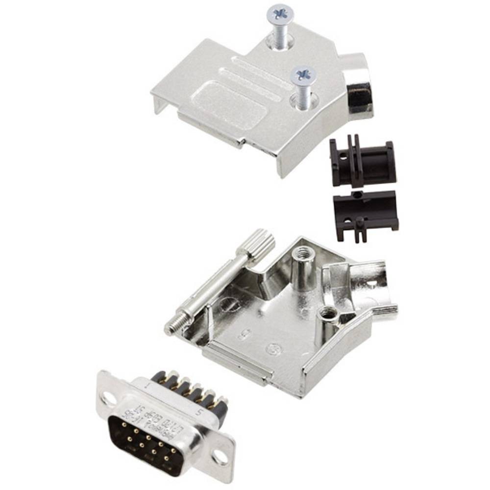 Connecteur SUB-D 9 broches mâle Amphenol L17D45ZK09 capot blindé 45°