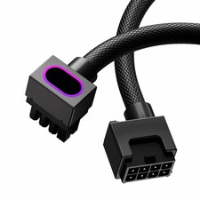 8Pin PSU GPU Extension Cable ARGB PC 5V 3Pin 18AWG 90 Right Angle 30cm Black