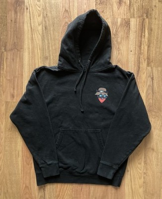 OWSLA Skrillex Mens Large Black Pullover Hoodie Double Sided Streetwear Punk