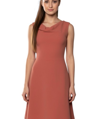Bottega Veneta, Bottega Veneta Virgin Wool A-line Mini Sleeveless Dress Coral Pink Sz 38/XS/XXS