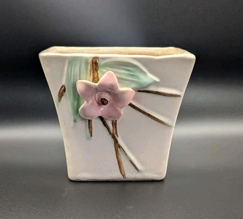 Vintage McCoy Pottery 1940s Blossom Time Dogwood Floral Planter Pink Flower