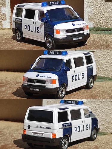 1/43 VW Volkswagen Transporter Poliisi Polis Finlande Police Collection Jouet 