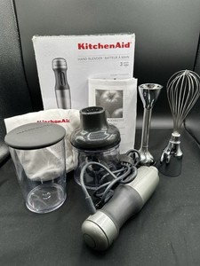 KitchenAid KHB2351CU Handheld Blender Set Silver, Stainless Steel, 7 Attachments