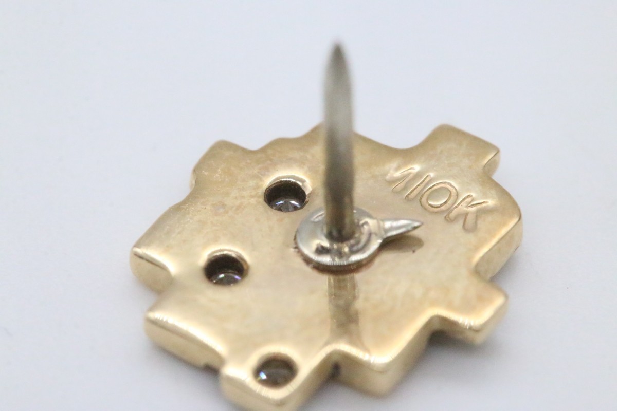 10K Yellow Gold Diamonds Burger King Employee Service Award Pin