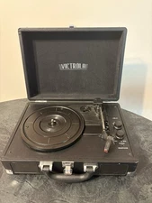 VICTROLA Black Automatic Portable Record Player USED, VERY GOOD CONDITION