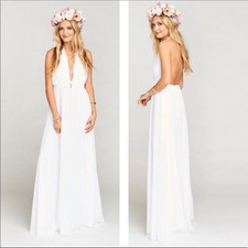 Show Me Your Mumu Luna White Chiffon Wedding Dress NWT