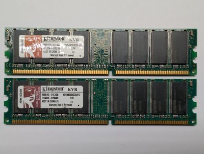 Kingston 2x 512MB DDR400 PC3200 CL3 KVR400X64C3A/512 1GB Kit RAM