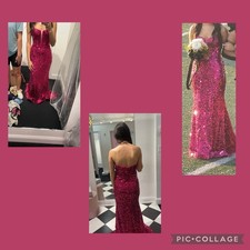 Pink Sequin Mermaid Formal Dress Sweetheart Neckline Sleeveless Long