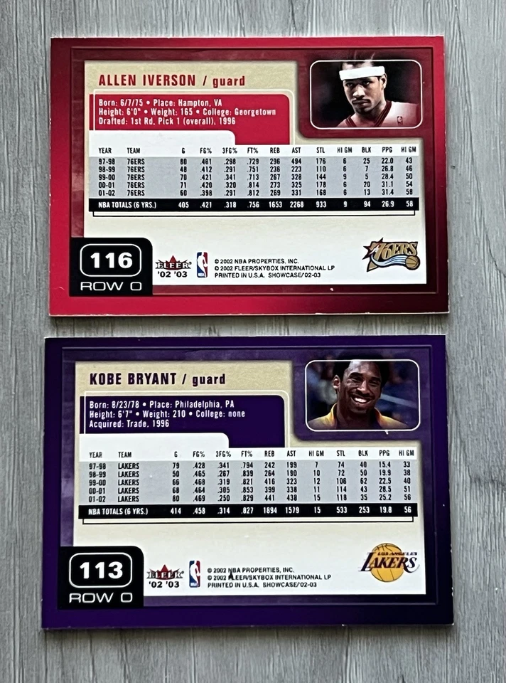 Two 2002-03 Fleer Showcase - Avant Cards Kobe Bryant  And Allen Iverson Rare! $ - Image 2 of 2
