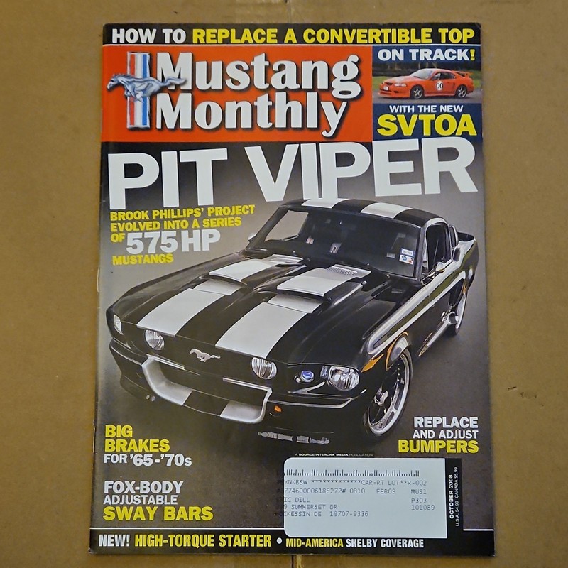 Mustang Monthly February 2008 Pit Viper Muscle Cars Illustrated