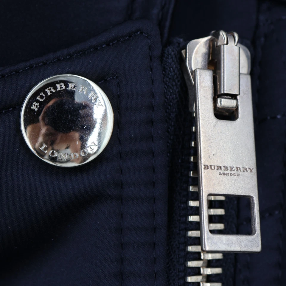 Burberry Negro Doble Cremallera Acolchado Motociclista Peplum Chaqueta Cordero Cuero Ribete EE. UU. 6/M Foto 3 de 4