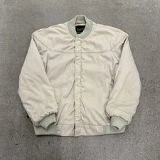 Vintage 70s 80s quilted bomber jacket master jac workwear blue size 44