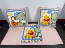 Handmade Winnie the Pooh Bear  Friends Small Quilt  Pillow Set