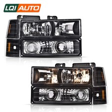 Pair Lr Headlight For 1994-1997 1998 1999 2000 Gmc C10 Ck Suburban Bumper Lamp
