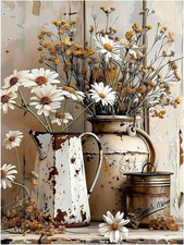 Flowers Paint by Numbers Kit for Adults, Daisy Paint by Numbers Kit for Adults B