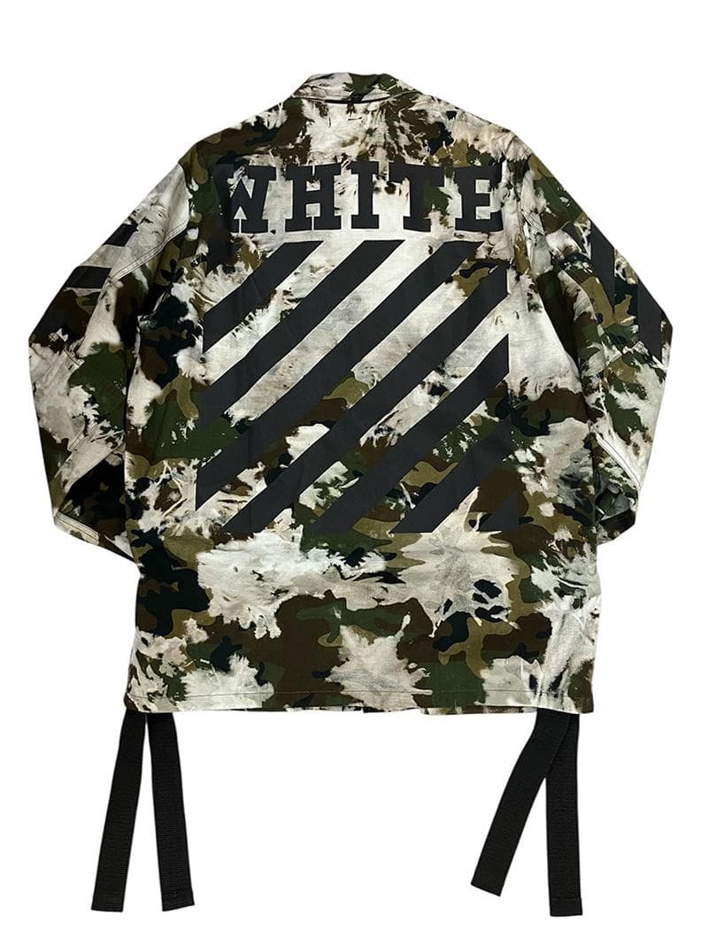 OFF-WHITE Military Jacket Camouflage Tie-Dye Size M Heavy Cotton Front Logo image 2