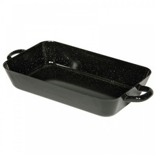 Riess 33x20x6cm Bratpfanne Profi Emaille schwarz Auflaufform Bräter Spülmaschine