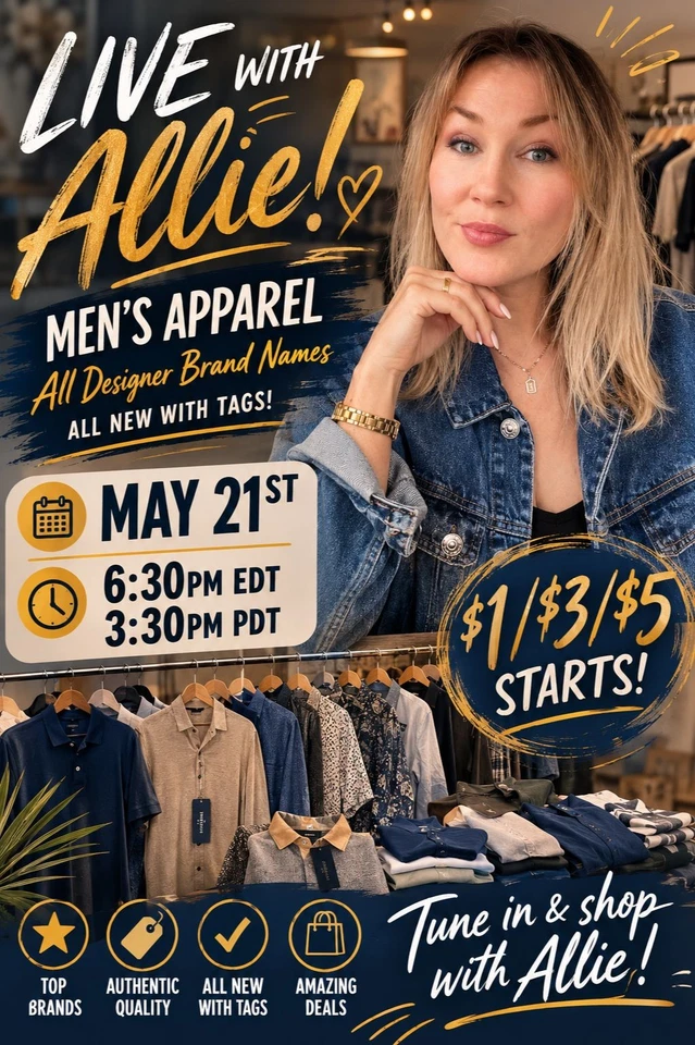 Men's Apparel w/Allie! All NWT! Designer Brand Names!