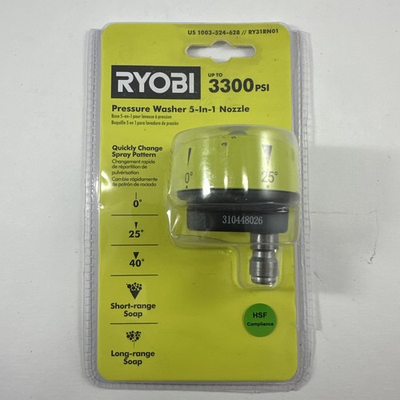 #ad RYOBI 5 in 1 3300 PSI Gas and Electric Pressure Washer Nozzle $19.95