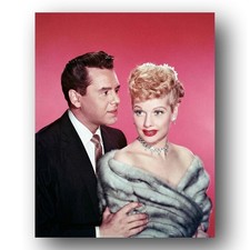 Desi Arnaz, Lucille Ball Photo 8x10 Studio Portrait 1950s Color