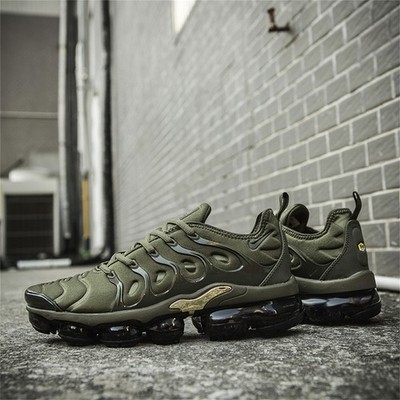 New Nike Air Vapor Max TN Plus Olive Green Gold Men's Cushioned Running Shoes
