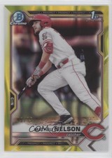2021 Bowman Draft Chrome Yellow Lava Refractor 45/75 Matheu Nelson #BDC-103 0m7o