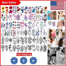72 Sheets Waterproof Temporary Tattoos - Stylish Floral  Butterfly Designs