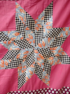 Antique EIGHT POINT BURSTING STAR QUILT TOP Hand PIECED Hand SEWN Feed SACK