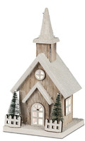 Formano Deko-Haus Mit Led-Licht + Timer Aus Holz Ca. 27,5 Cm Hoch 542663